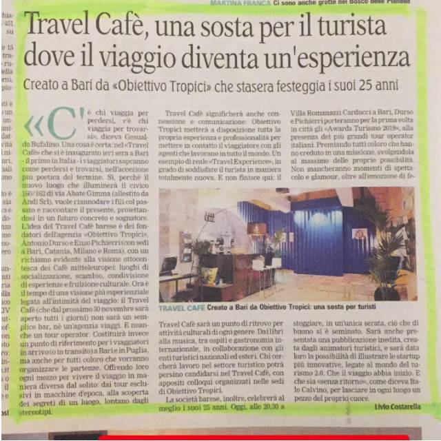 Travel Cafè , una sosta per il turista dove il viaggio diventa un'esperienza